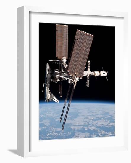 Space Shuttle Endeavor Docked to the International Space Station-null-Framed Photo