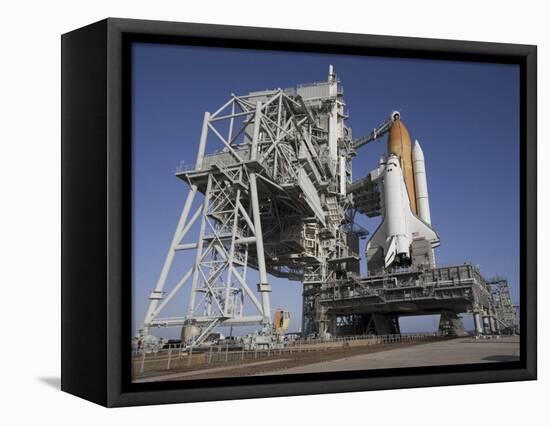 Space Shuttle Endeavour Atop a Mobile Launcher Platform at Kennedy Space Center-null-Framed Stretched Canvas