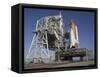 Space Shuttle Endeavour Atop a Mobile Launcher Platform at Kennedy Space Center-null-Framed Stretched Canvas
