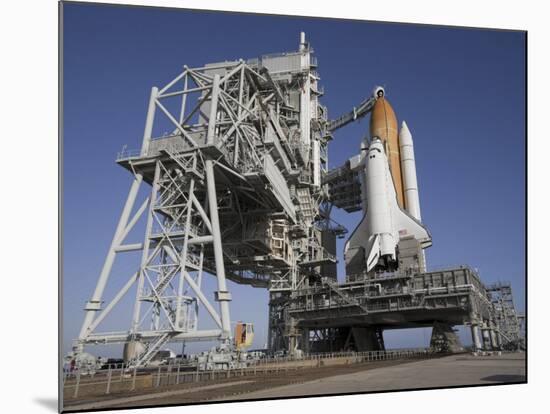 Space Shuttle Endeavour Atop a Mobile Launcher Platform at Kennedy Space Center-null-Mounted Photographic Print