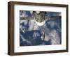 Space Shuttle Endeavour Backdropped by a Blue and White Earth-Stocktrek Images-Framed Photographic Print