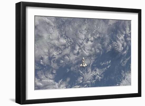 Space Shuttle Endeavour Backdropped by a Colorful Earth-null-Framed Photographic Print