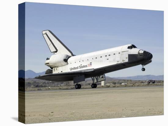 Space Shuttle Endeavour's Main Landing Gear Touches Down on the Runway-Stocktrek Images-Stretched Canvas
