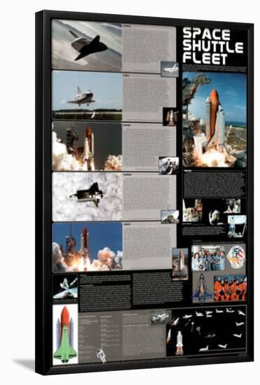 Space Shuttle Fleet Educational Science Chart Poster Print-null-Framed Poster