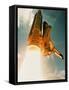 Space Shuttle Lifting Off-David Bases-Framed Stretched Canvas
