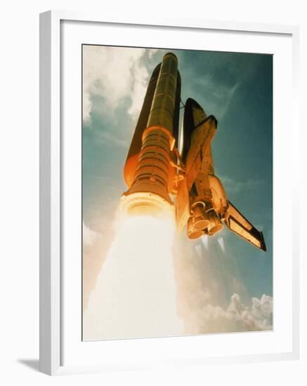 Space Shuttle Lifting Off-David Bases-Framed Photographic Print