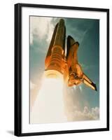Space Shuttle Lifting Off-David Bases-Framed Photographic Print