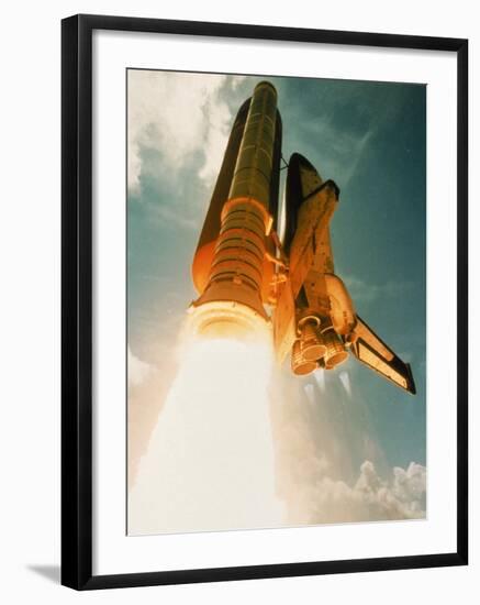 Space Shuttle Lifting Off-David Bases-Framed Photographic Print