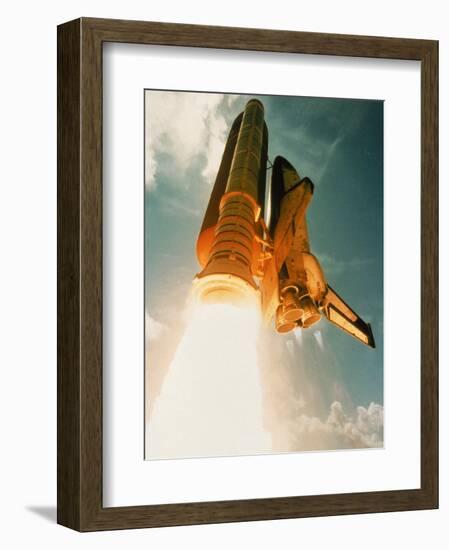 Space Shuttle Lifting Off-David Bases-Framed Photographic Print