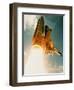 Space Shuttle Lifting Off-David Bases-Framed Premium Photographic Print