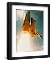 Space Shuttle Lifting Off-David Bases-Framed Premium Photographic Print