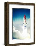 Space Shuttle Taking Off-null-Framed Art Print