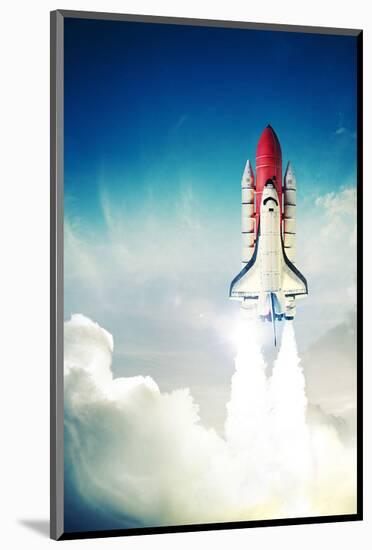 Space Shuttle Taking Off-null-Mounted Art Print