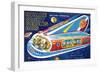 Space Sight Seeing Bus-null-Framed Art Print