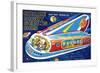 Space Sight Seeing Bus-null-Framed Art Print