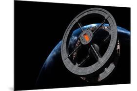 Space Station 5 in Earth Orbit-null-Mounted Art Print