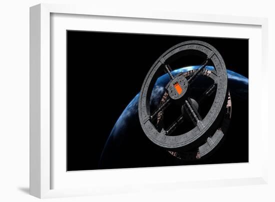 Space Station 5 in Earth Orbit-null-Framed Art Print