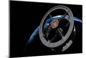 Space Station 5 in Earth Orbit-null-Mounted Art Print