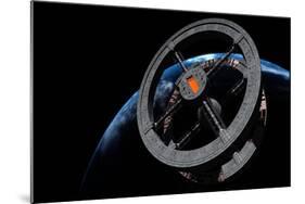 Space Station 5 in Earth Orbit-null-Mounted Art Print