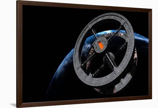 Space Station 5 in Earth Orbit-null-Framed Art Print