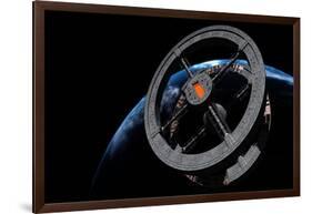 Space Station 5 in Earth Orbit-null-Framed Art Print