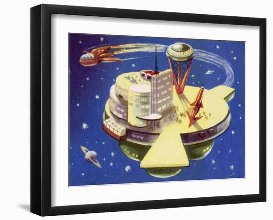 Space Station, Cosmodrome-null-Framed Art Print