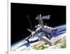 Space Station in Orbit around Earth-null-Framed Art Print