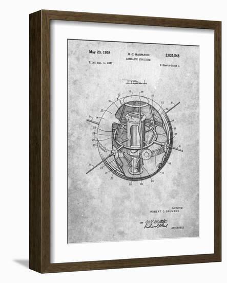 Space Station Satellite Patent-Cole Borders-Framed Art Print