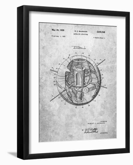 Space Station Satellite Patent-Cole Borders-Framed Art Print