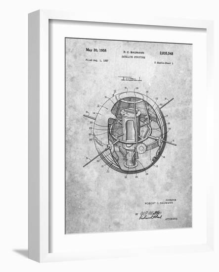 Space Station Satellite Patent-Cole Borders-Framed Art Print