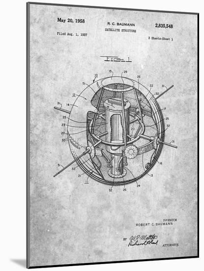 Space Station Satellite Patent-Cole Borders-Mounted Art Print