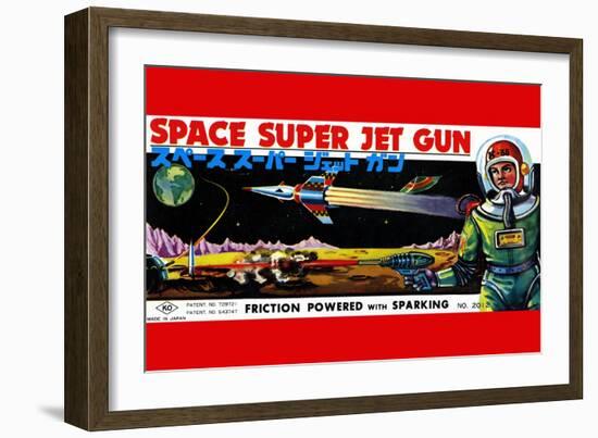 Space Super Jet Gun-null-Framed Art Print