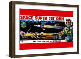 Space Super Jet Gun-null-Framed Art Print