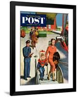 "Space Traveller" Saturday Evening Post Cover, November 8, 1952-Amos Sewell-Framed Giclee Print