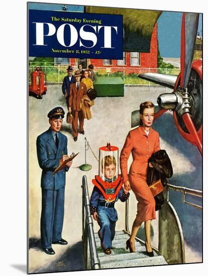 "Space Traveller" Saturday Evening Post Cover, November 8, 1952-Amos Sewell-Mounted Giclee Print
