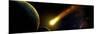 Space with Planets and a Flying Comet, Abstract-molodec-Mounted Photographic Print