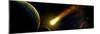 Space with Planets and a Flying Comet, Abstract-molodec-Mounted Photographic Print