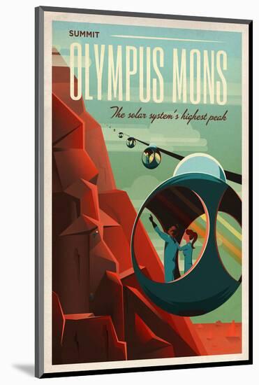 Space X Mars Tourism Poster for Olympus Mons-Vintage Reproduction-Mounted Art Print