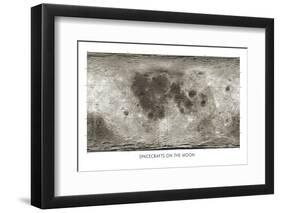 Spacecraft on the Moon, Lunar Map-Detlev Van Ravenswaay-Framed Photographic Print