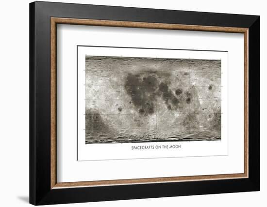 Spacecraft on the Moon, Lunar Map-Detlev Van Ravenswaay-Framed Photographic Print