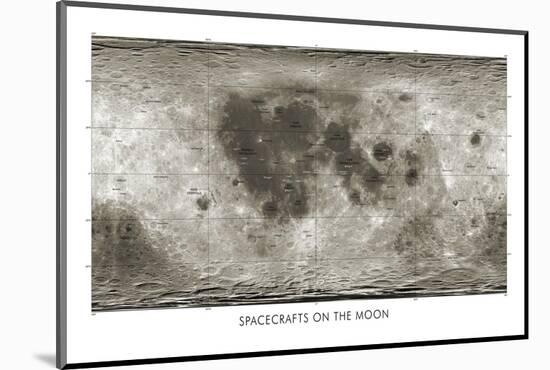 Spacecraft on the Moon, Lunar Map-Detlev Van Ravenswaay-Mounted Photographic Print