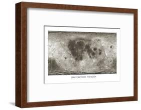 Spacecraft on the Moon, Lunar Map-Detlev Van Ravenswaay-Framed Photographic Print