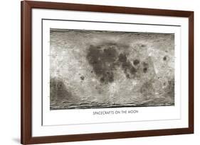 Spacecraft on the Moon, Lunar Map-Detlev Van Ravenswaay-Framed Photographic Print