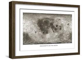 Spacecraft on the Moon, Lunar Map-Detlev Van Ravenswaay-Framed Photographic Print