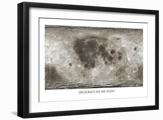 Spacecraft on the Moon, Lunar Map-Detlev Van Ravenswaay-Framed Photographic Print