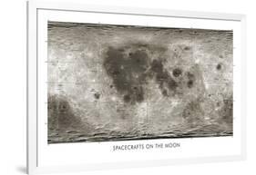 Spacecraft on the Moon, Lunar Map-Detlev Van Ravenswaay-Framed Photographic Print