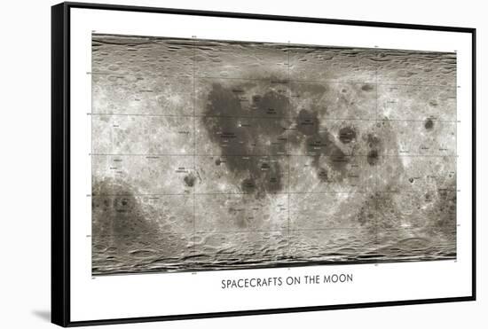 Spacecraft on the Moon, Lunar Map-Detlev Van Ravenswaay-Framed Stretched Canvas