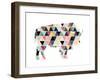 Spaced Bull Triangles-OnRei-Framed Art Print