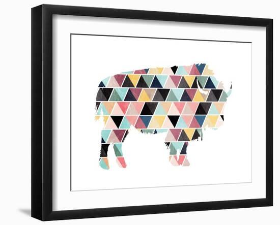 Spaced Bull Triangles-OnRei-Framed Art Print