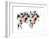 Spaced Bull Triangles-OnRei-Framed Art Print